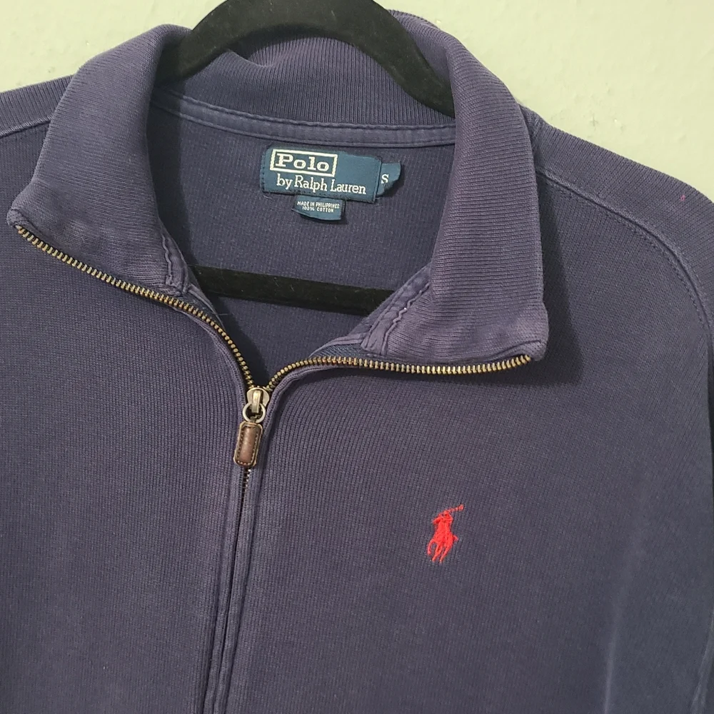 Vintage Polo Ralph Lauren Double Knit Zip-Up Track Jacket Red Pony Logo‎ Small